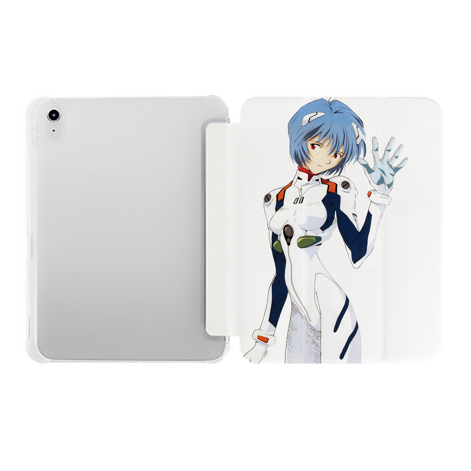 （画像用） EVA 新世紀エヴァンゲリオン IPad ケース ペン収納付き 三つ折りスタンド PUレザー×シリコン 対応機種9.5/10.5/10.9インチ